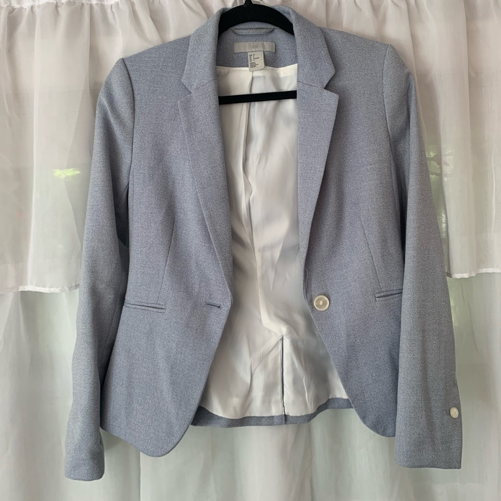 H&M light blue blazer